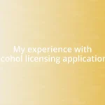 My experience with alcohol licensing applications