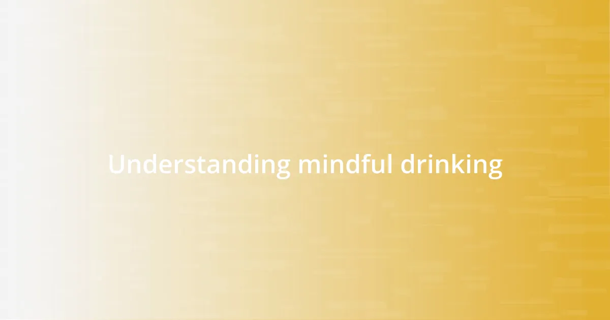 Understanding mindful drinking